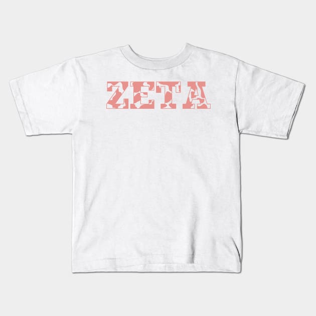 Zeta Cow Pattern Kids T-Shirt by Rosemogo